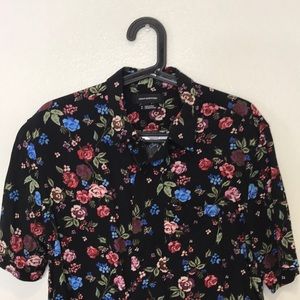 Flower print button up
